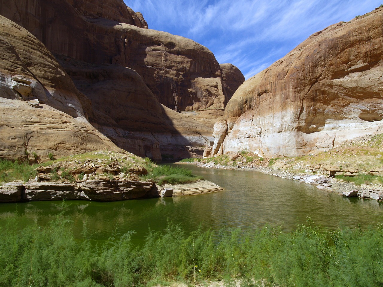 Aukštas, Rokas, Šalia, Vaivorykštės Tiltas, Ežero Powell, Arizona, Usa, Puslapis, Turistų Atrakcijos, Paminklas