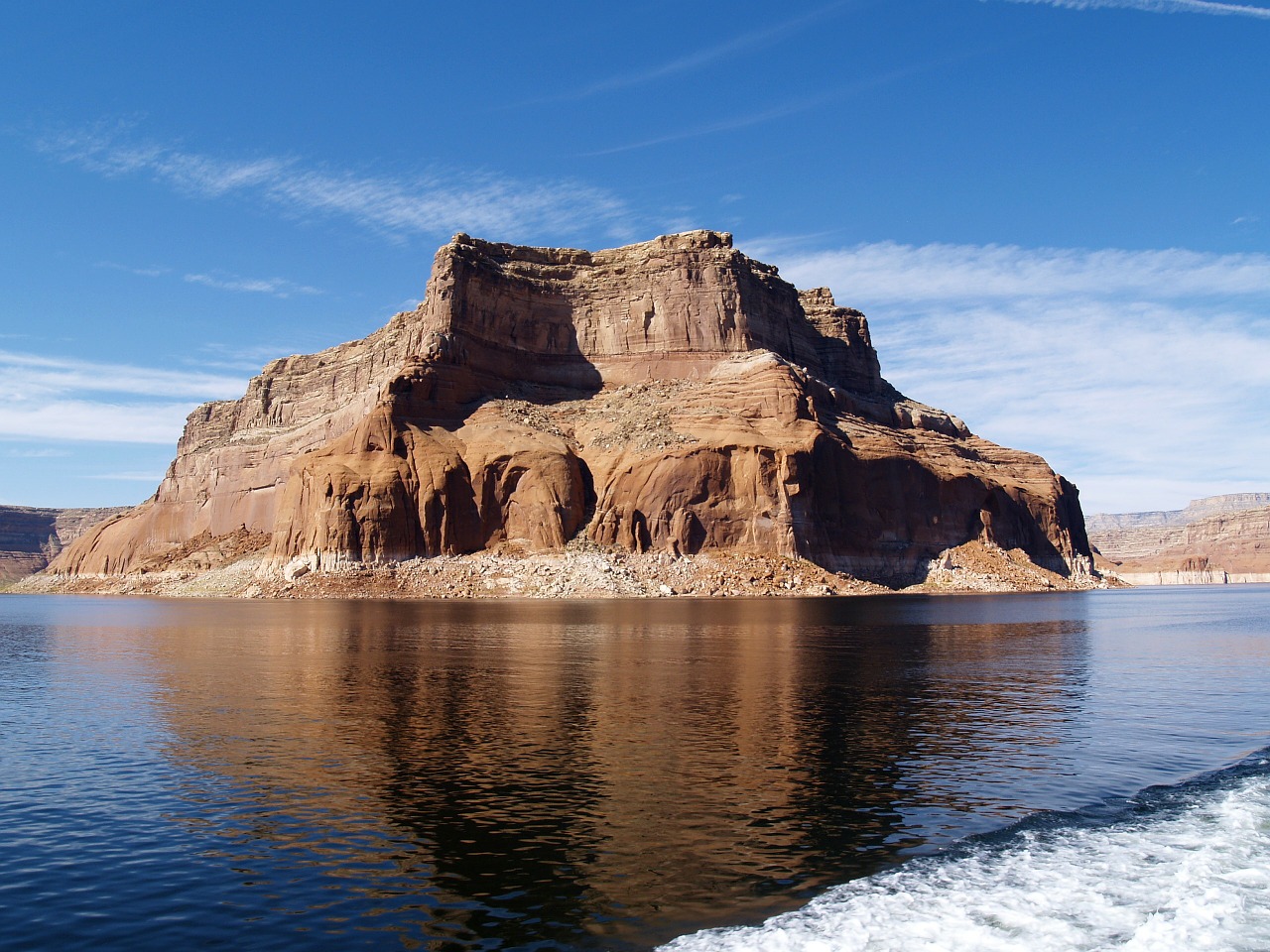 Aukštas, Rokas, Šalia, Ežero Powell, Arizona, Usa, Puslapis, Turistų Atrakcijos, Paminklas, Gimtoji