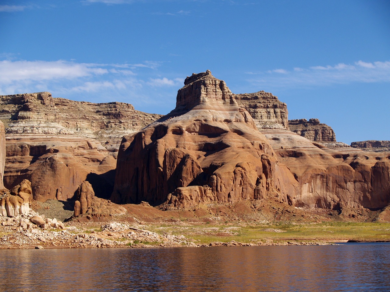 Aukštas, Rokas, Šalia, Ežero Powell, Arizona, Usa, Puslapis, Turistų Atrakcijos, Paminklas, Gimtoji