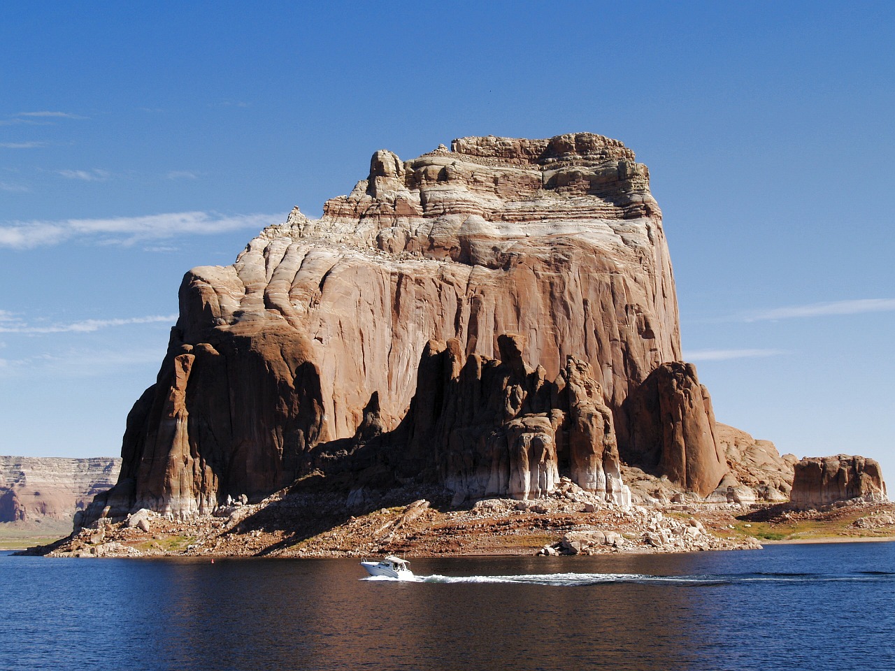 Aukštas, Rokas, Šalia, Ežero Powell, Arizona, Usa, Puslapis, Turistų Atrakcijos, Paminklas, Gimtoji