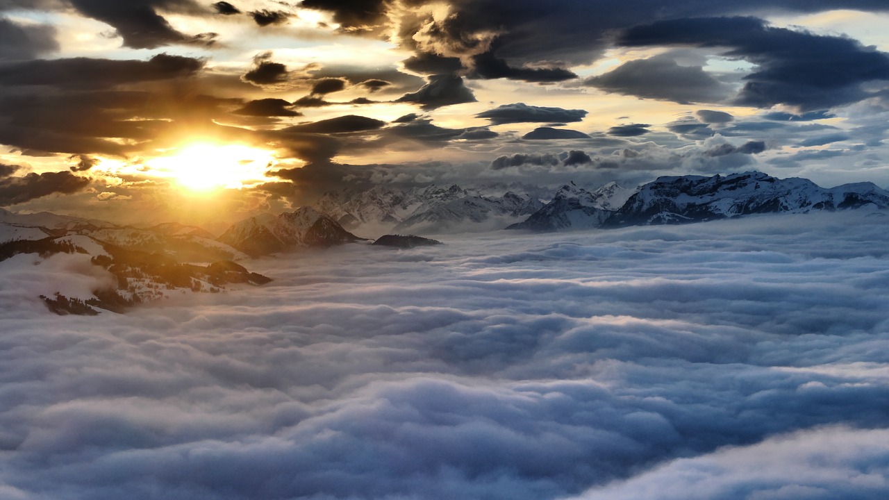 High Salve Austria, Saulėlydis, Vakaro Nuotaika Kalnuose, Nemokamos Nuotraukos,  Nemokama Licenzija