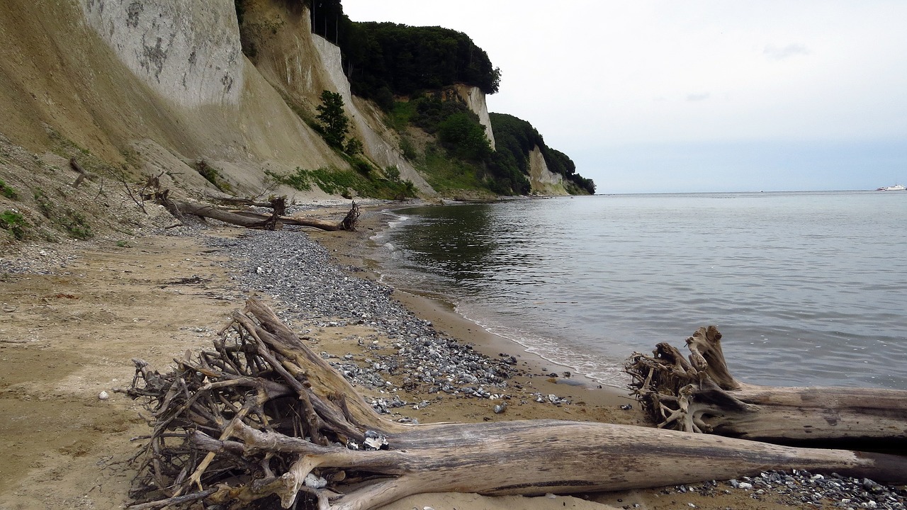 Aukšta Pakrančių Trasa, Vaizdas, Balti Uolos, Rügen, Sassnitz, Medžiai, Nuolydis, Griovimo Kraštas, Gamta, Baltijos Jūra