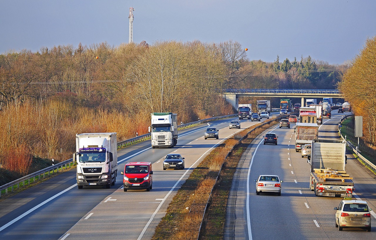 Greitkelis, Feierabend Srautas, Vėlyva Popietė, Sunkvežimis, Pkw, Eismas, Transporto Priemonės, Transportas, Münsterland, Westfalen