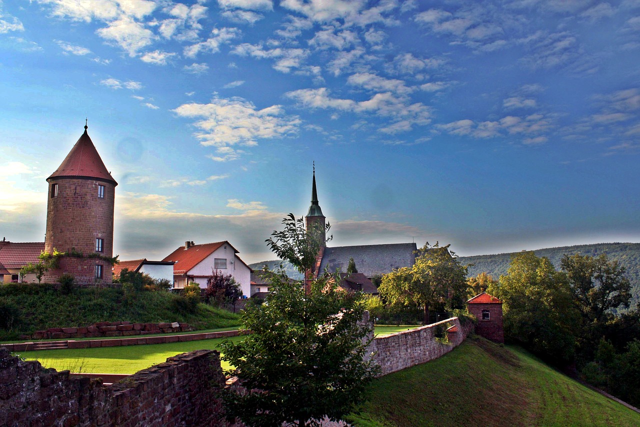 Žygis, Odenwald, Tvirtovė, Neckar, Viduramžių, Hesse, Miesto Siena, Pasaka, Vokietija, Highlands