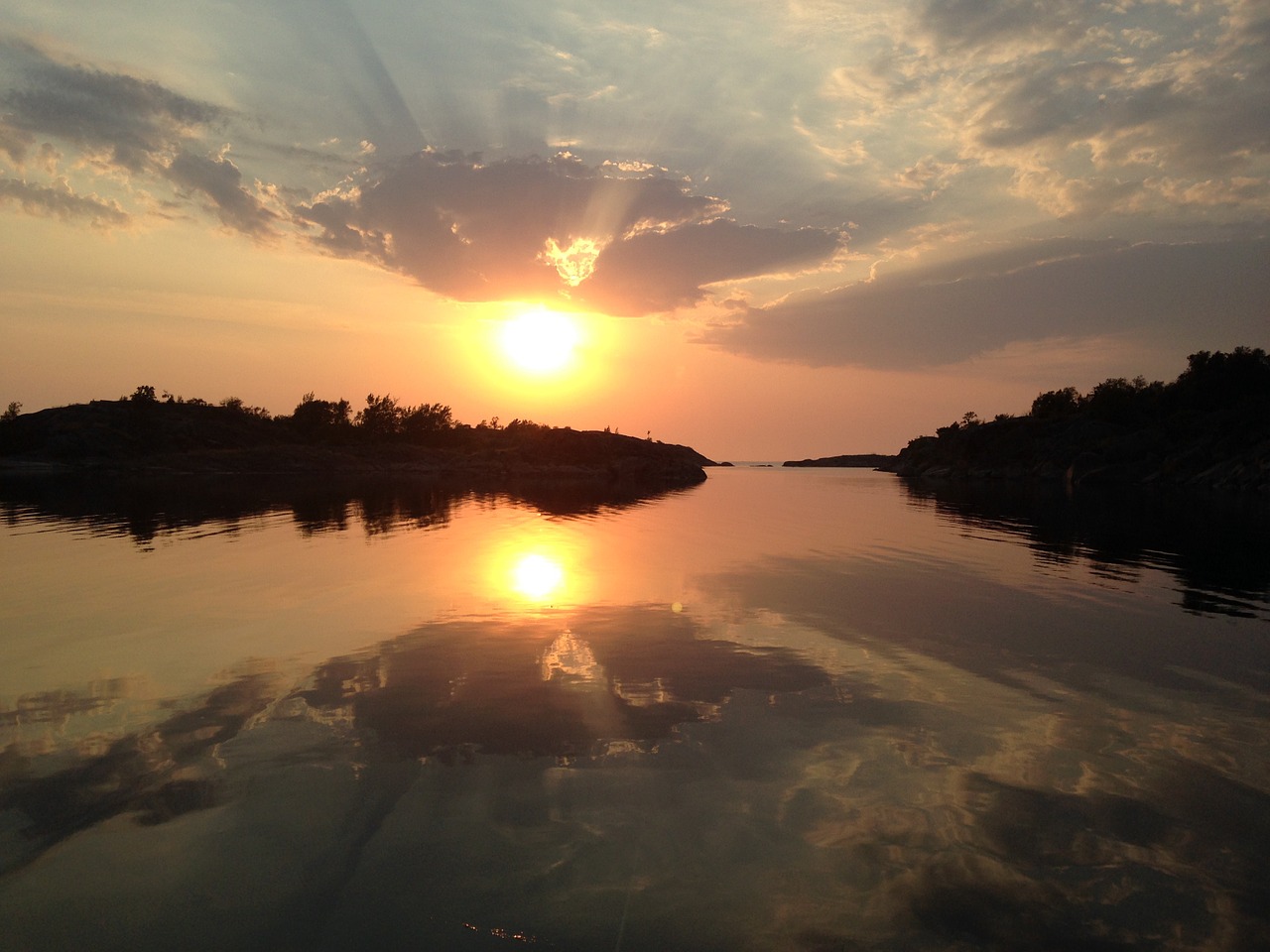 Himmel, Saulėlydis, Debesis, Vakaro Dangus, Vasara, Gamta, Peizažai, Švedija, Salynas, Jūra