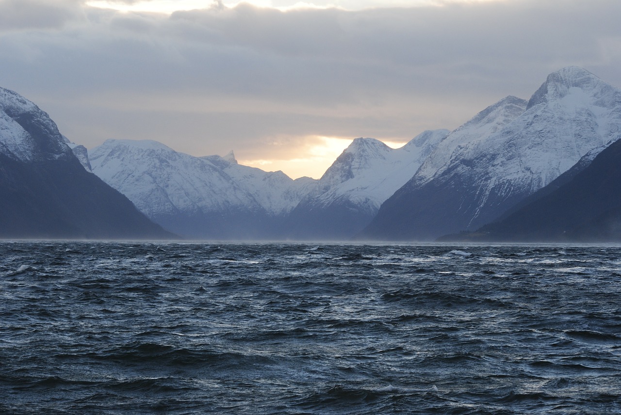 Hjørundfjorden, Storfjorden, Žiema, Nemokamos Nuotraukos,  Nemokama Licenzija