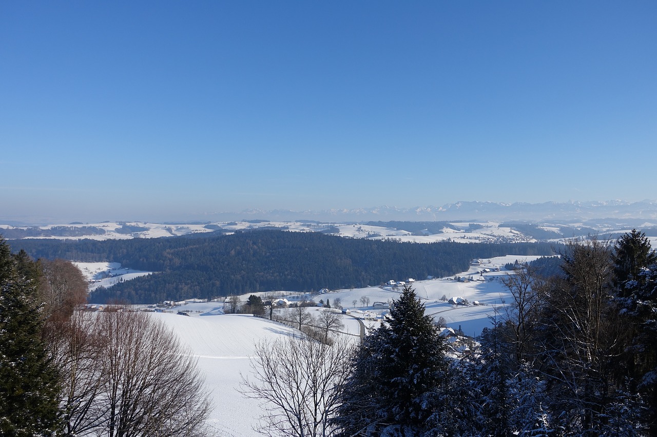 Hohwacht, Alpių, Alpenblick, Žiema, Šveicarija, Sniego Kraštovaizdis, Lookout Hohwacht, Stebėjimo Bokštas, Vaizdas, Tolimas Vaizdas