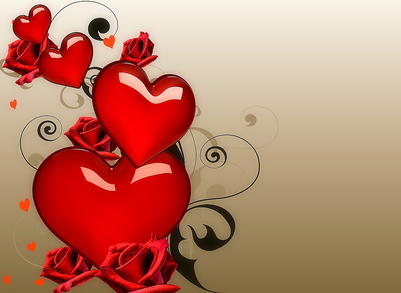 Šventė, Pasveikinimas, Meilė, Romantika, Širdis, Simbolis, Raudona, Ryškus Požiūris, Valentine, Fonas