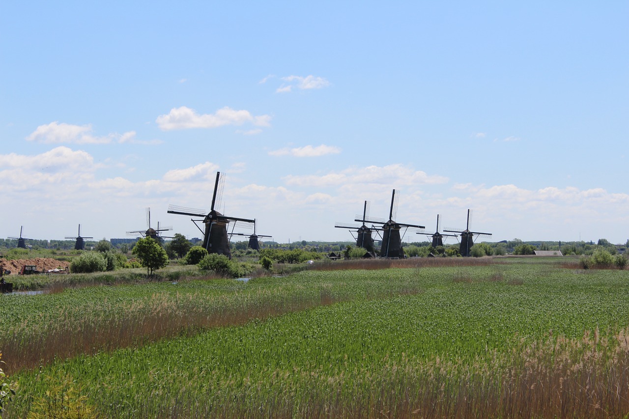 Holland, Malūnas, Kinderdijk, Nyderlandai, Olandų, Kraštovaizdis, Nemokamos Nuotraukos,  Nemokama Licenzija