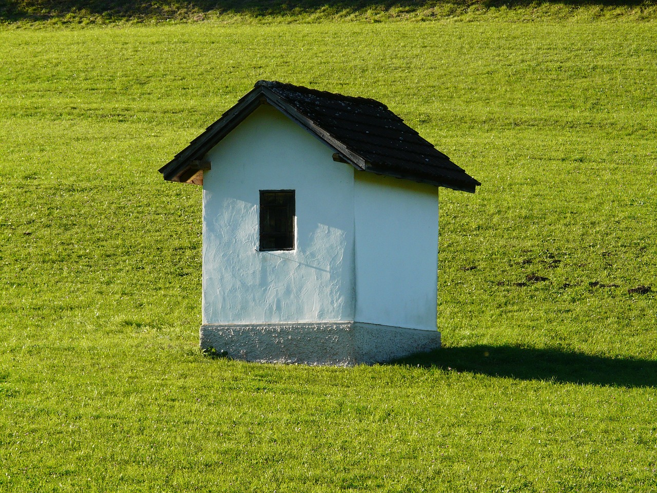 Namai, Namelis, Mažas, Saldus, Swabian Alb, Langas, Stogas, Pieva, Žalias, Balta