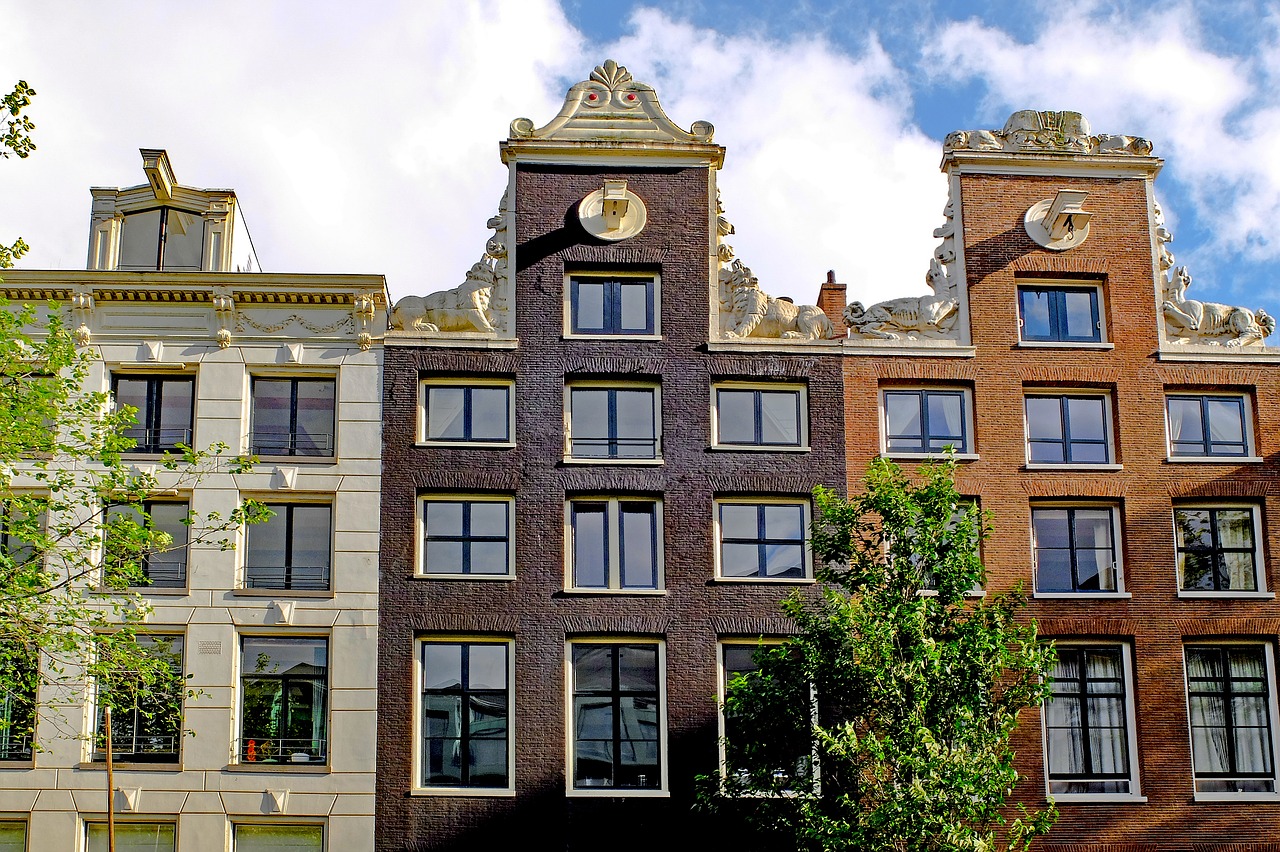 Namai, Namas, Fasadas, Plyta, Dažytos Plytos, Ruda, Architektūra, Amsterdamas, Nyderlandai, Holland