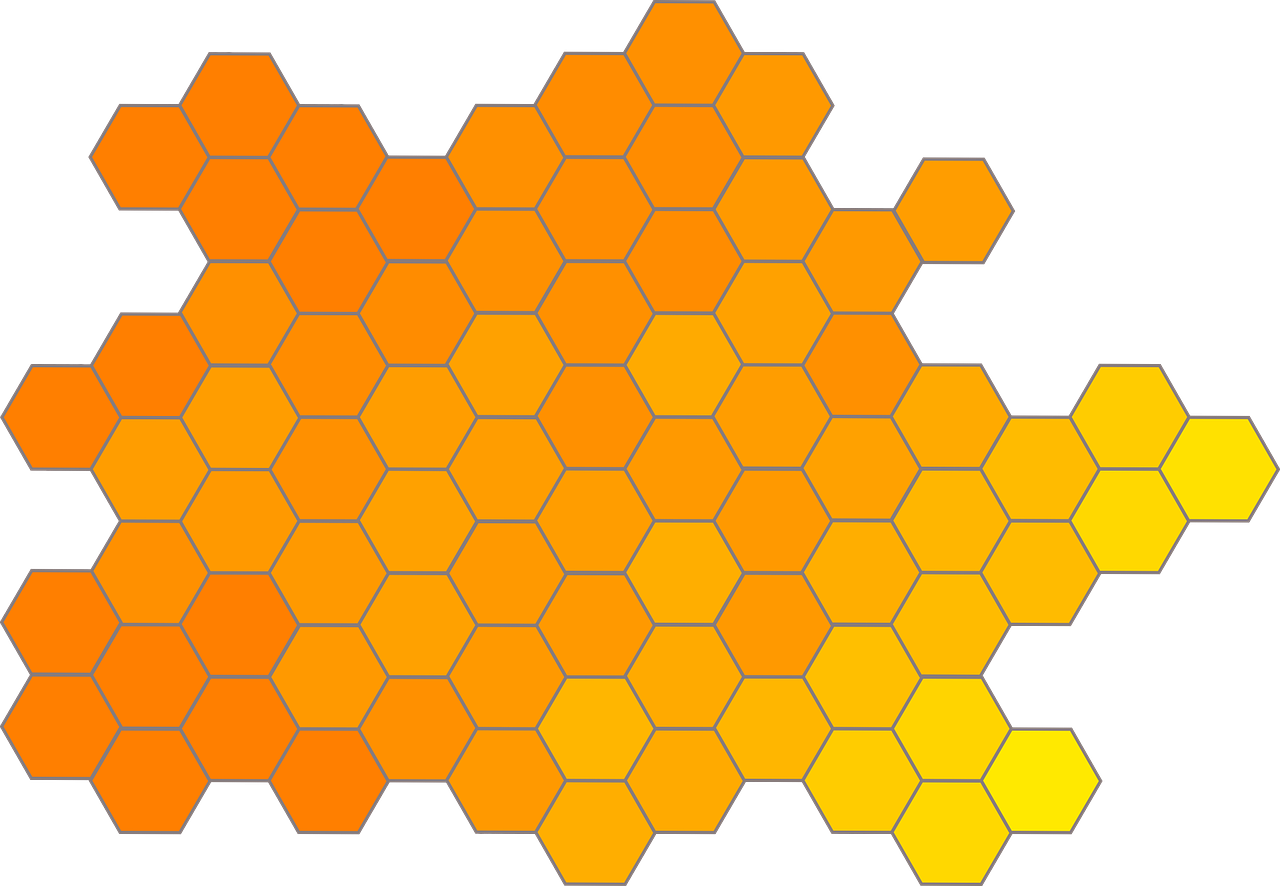 Korio Rupiniai, Gradientas, Šešiakampis, Oranžinė, Geltona, Nemokama Vektorinė Grafika, Nemokamos Nuotraukos,  Nemokama Licenzija