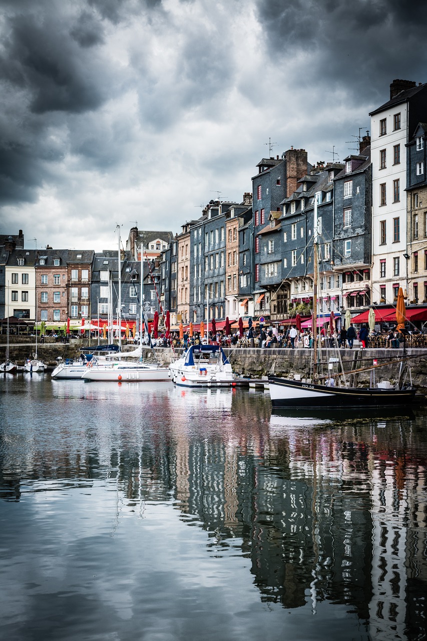 Honfleur, Normandija, Normandie, Kranto, Papludimys, Uostas, Valtys, Vanduo, France, Kelionė