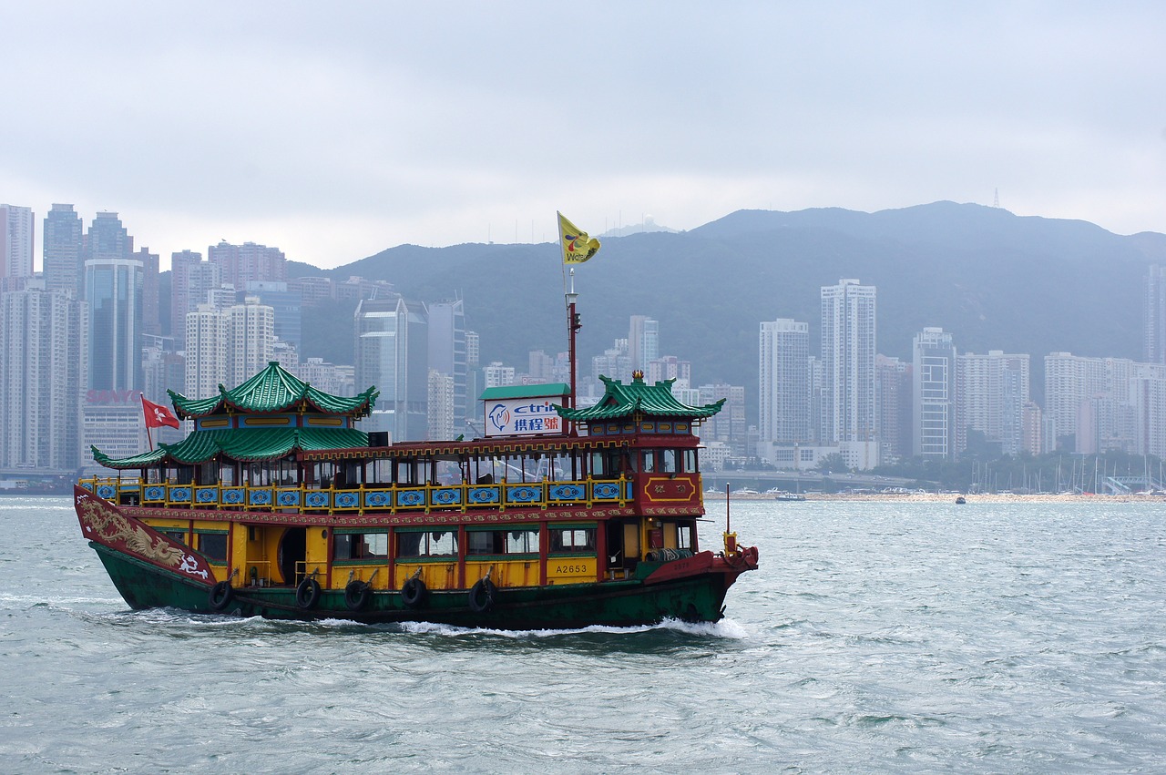 Honkongas, Jūra, Laivas, Miestas, Kelionė, Asija, Kinija, Pastatas, Turizmas, Miesto Panorama