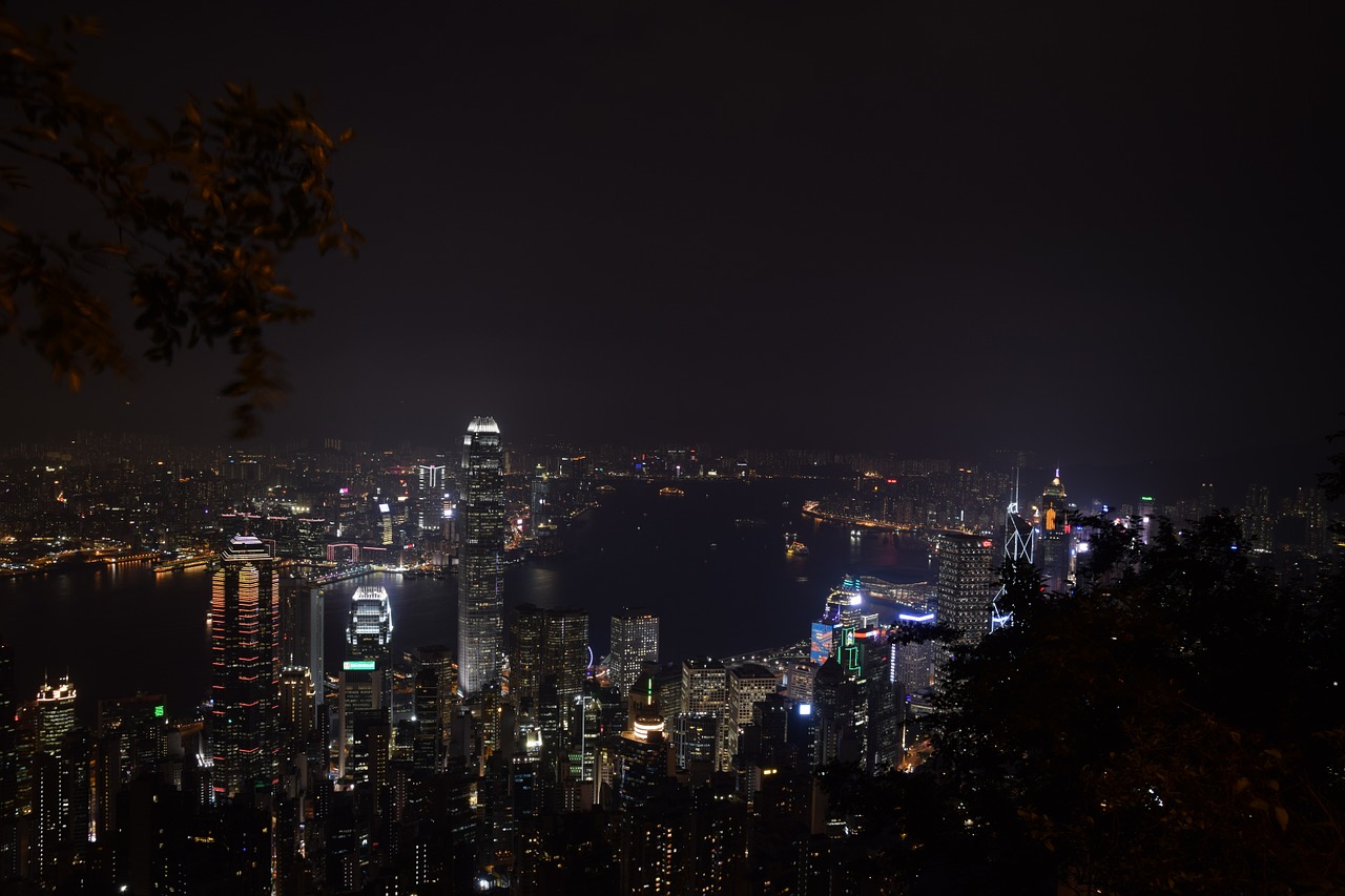 Honkongas, Piko, Naktis, Hong Kongo Panorama, Uostas, Nemokamos Nuotraukos,  Nemokama Licenzija