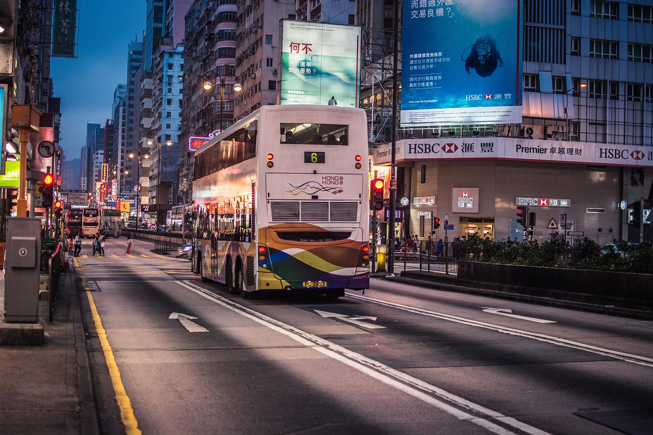 Honkongas, Gatvių Fotografija, Naktinis Vaizdas, Autobusas, Nemokamos Nuotraukos,  Nemokama Licenzija