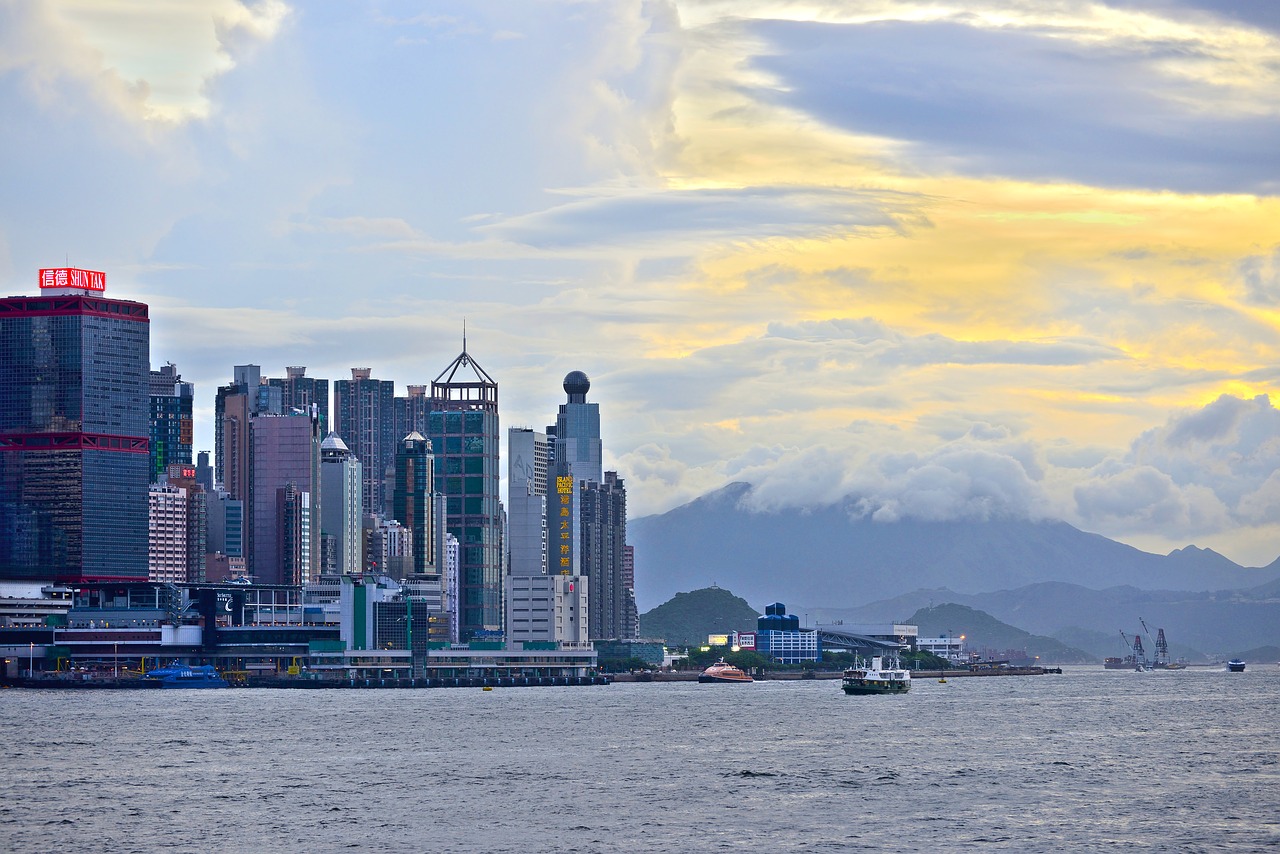 Honkongas, Panorama, Vanduo, Debesys, Dangus, Dangoraižis, Asija, Kinija, Perspektyva, Pastatas