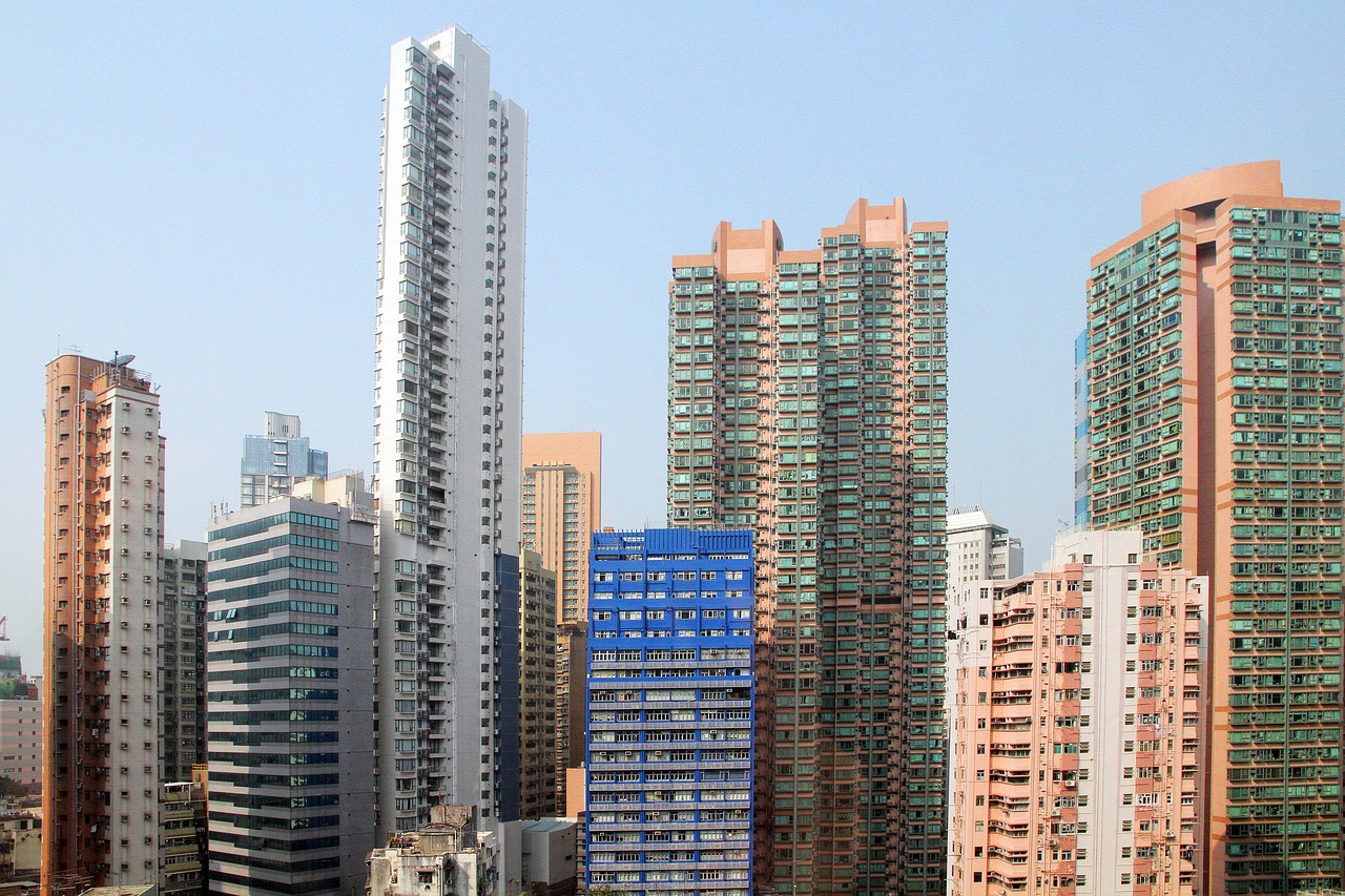 Honkongas, Dangoraižiai, Namai, Kondos, Kondominiumas, Hong, Kong, Centro, Panorama, Pastatas