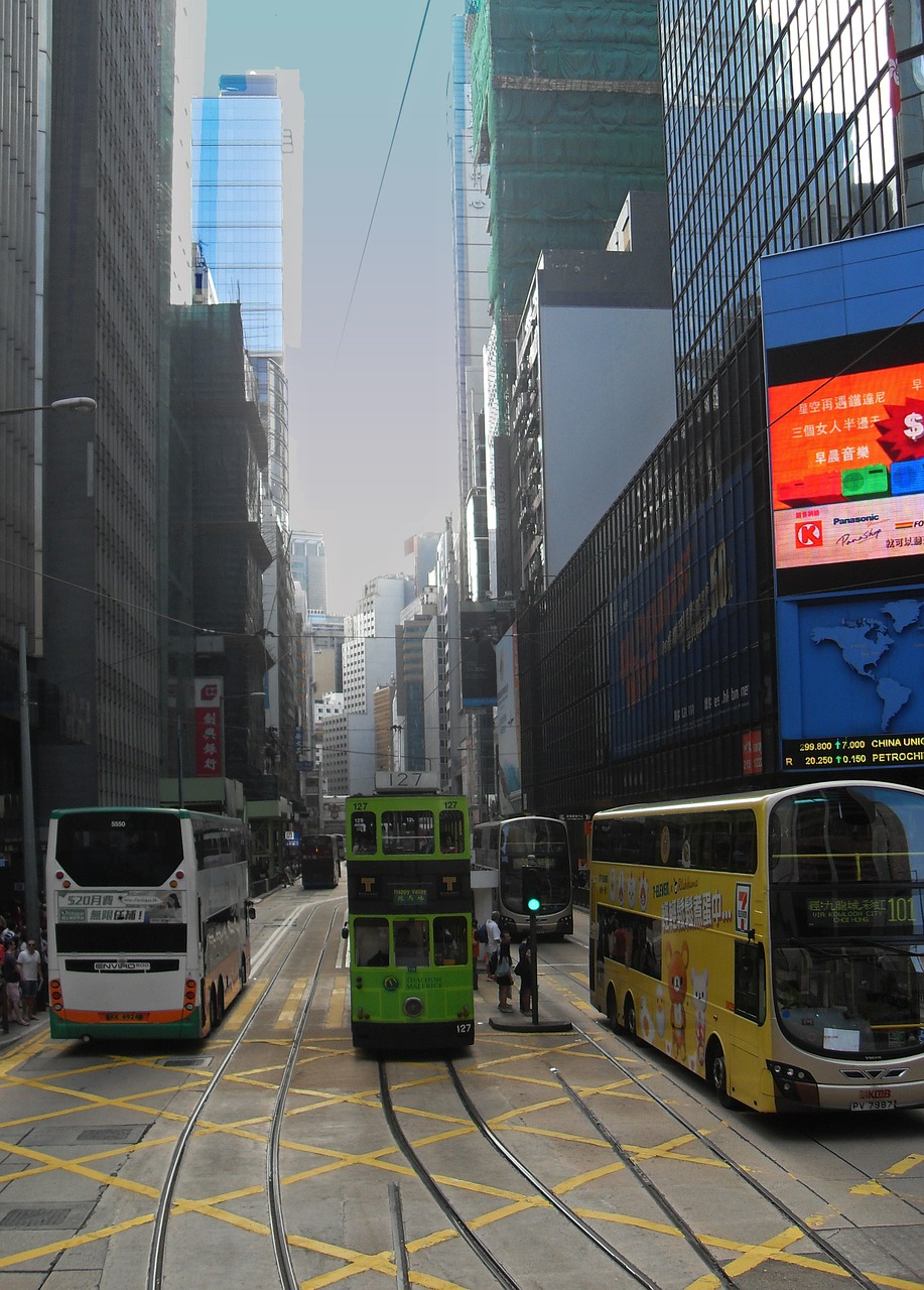 Honkongas, Dangoraižis, Miestas, Tramvajus, Autobusas, Miesto, Didelis Miestas, Metropolis, Nemokamos Nuotraukos,  Nemokama Licenzija