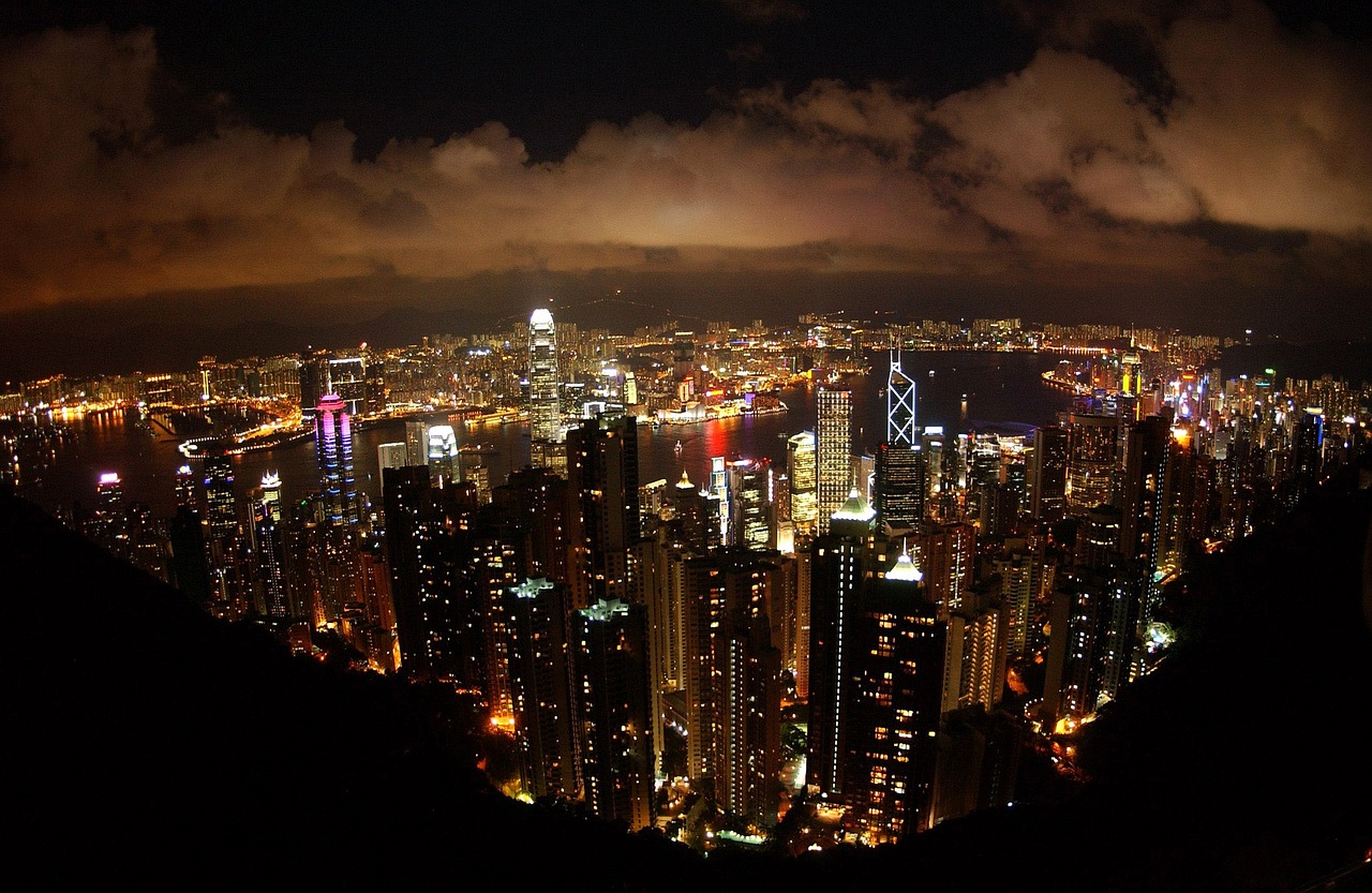 Honkongas,  Panorama,  Miesto Panorama,  Vakaras,  Dangus,  Twilight,  Žibintai,  Kraštovaizdis,  Vaizdas,  Uostas