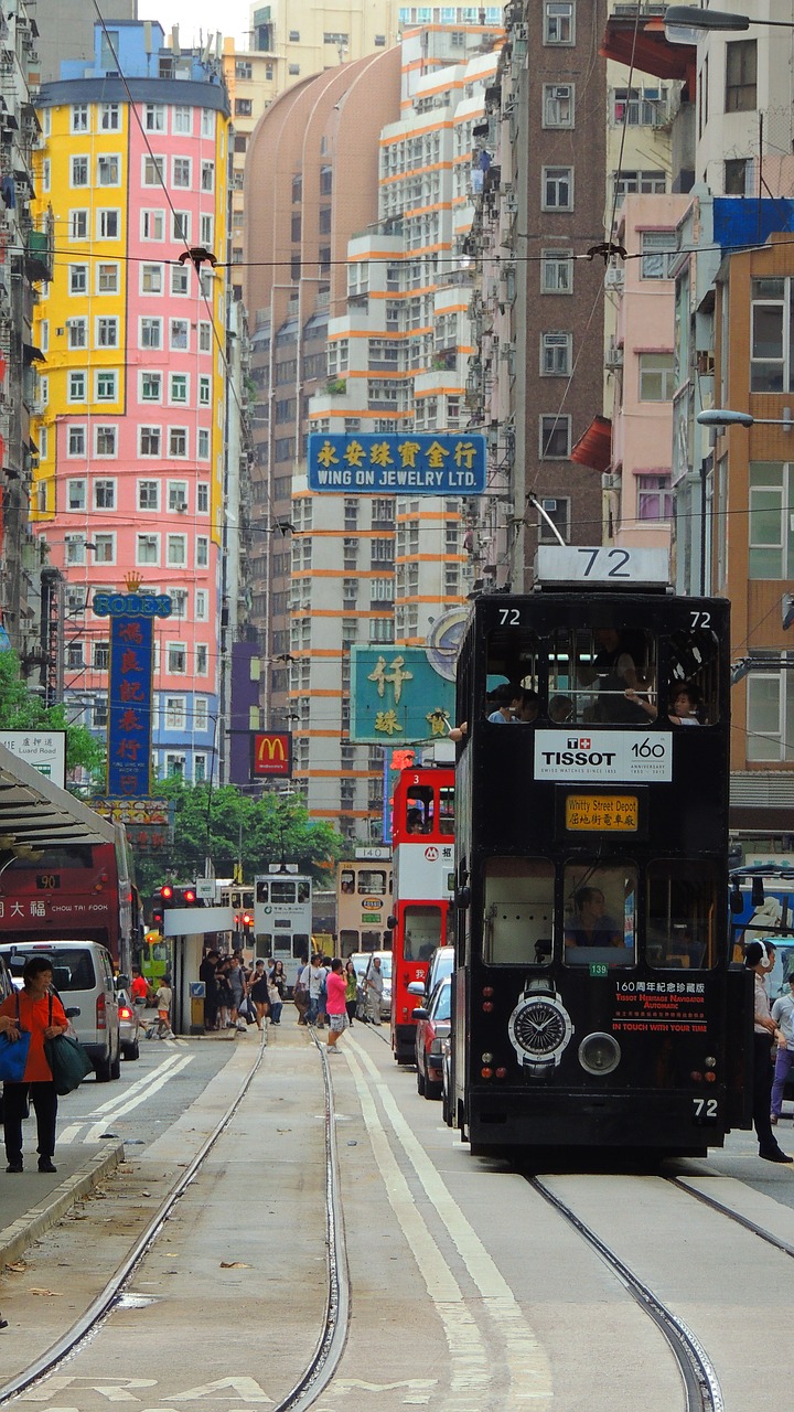 Honkongas, Tramvajus, Tramvajaus Linija, Turizmas, Turistinis, Hk, Šiuolaikiška, Miestas, Tramvajaus, Tramvajus