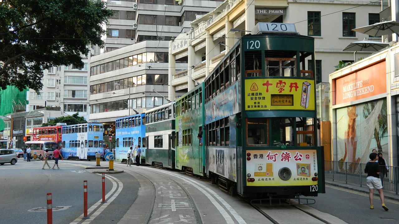 Honkongas, Tramvajus, Vintage, Asija, Hong, Kong, Turizmas, Turistinis, Hk, Šiuolaikiška