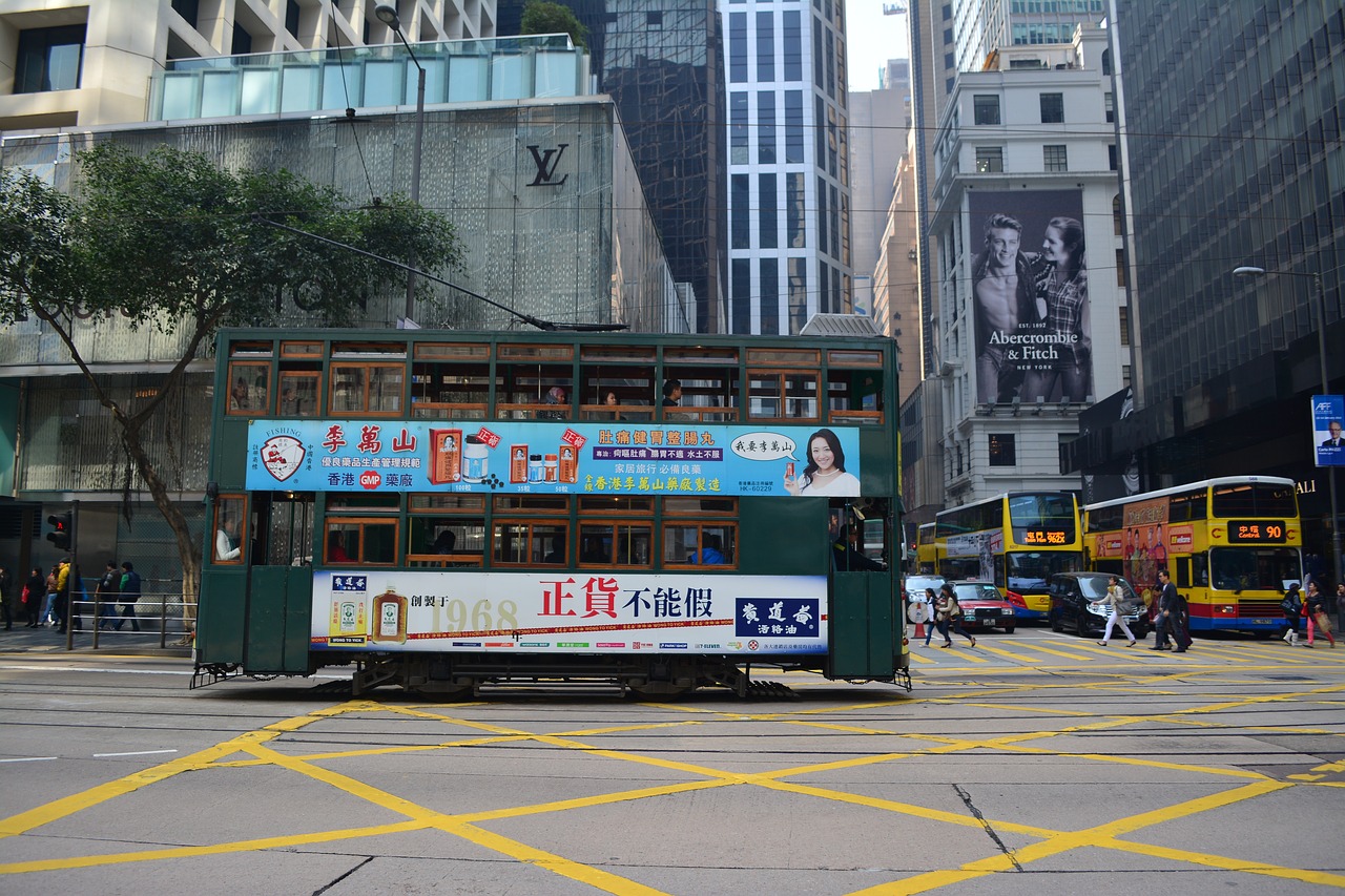 Honkongas, Tramvajus, Asija, Hong, Kong, Turizmas, Turistinis, Šiuolaikiška, Hk, Kelias