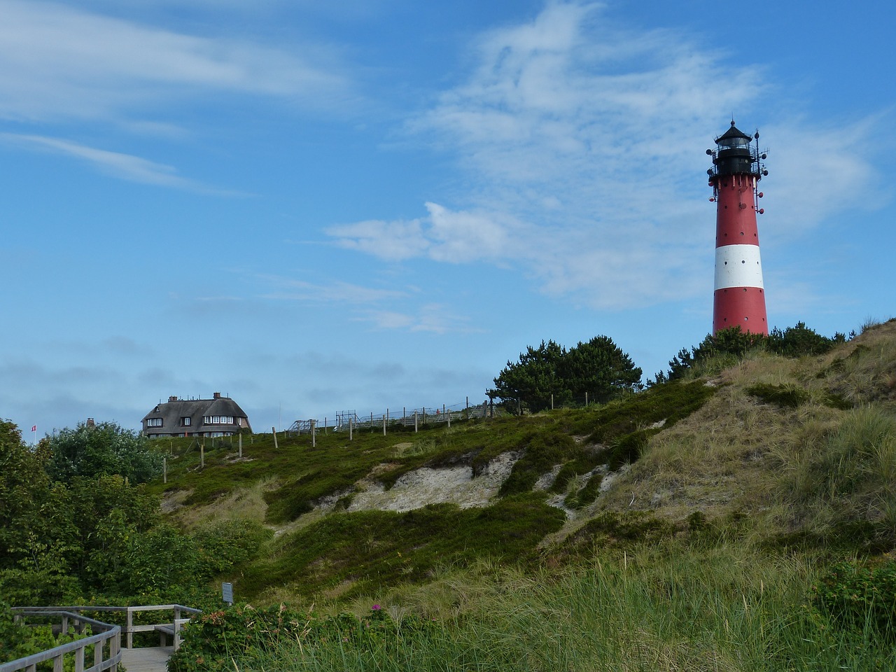 Hörnum,  Sylt,  Sala,  Švyturys,  Atostogos,  Šiaurės Jūra,  Sodybos,  Nordfriesland,  Šiaudinis Stogas,  Reed