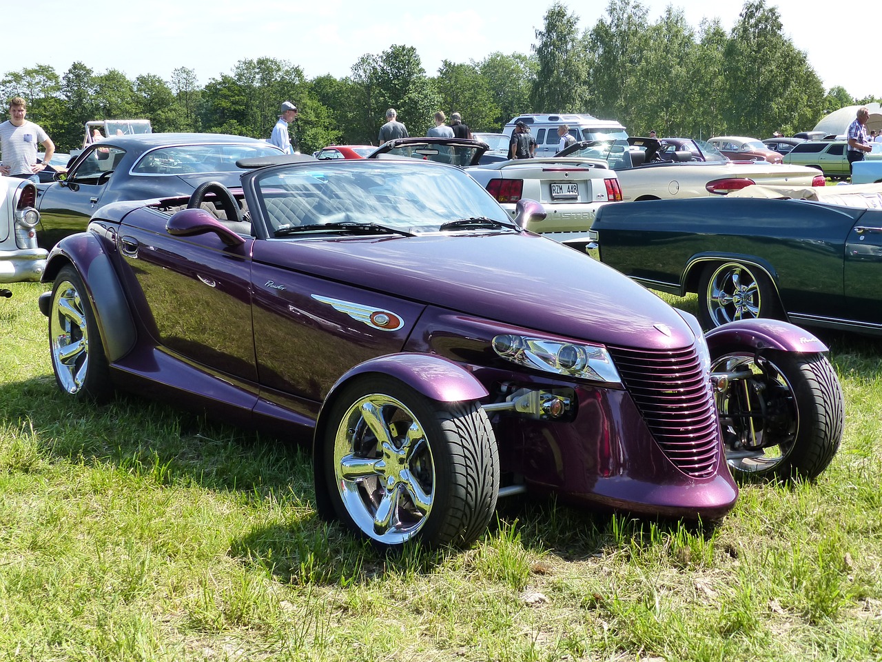 Hot-Rod, Automobilis, Paroda, Žolė, Medis, Violetinė, Dangus, Nemokamos Nuotraukos,  Nemokama Licenzija