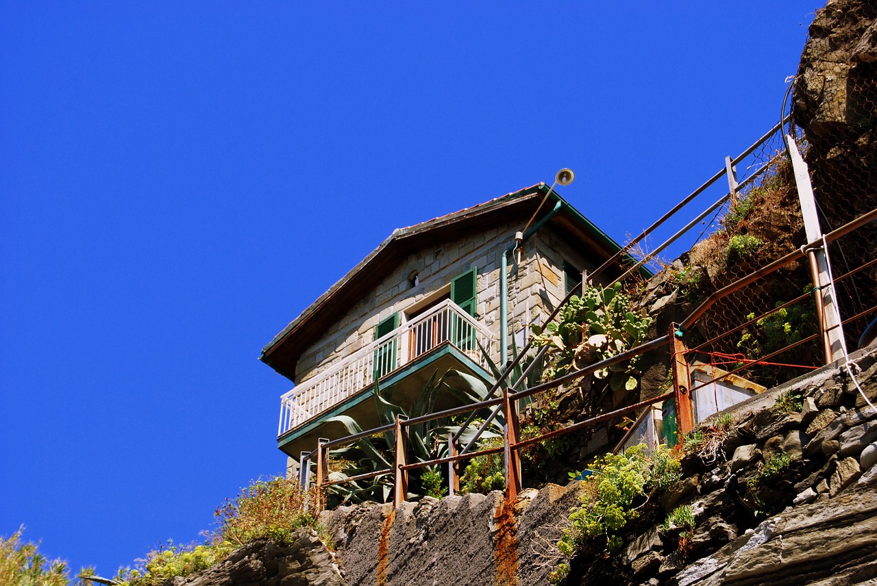 Namas, Rokas, Akmuo, Dangus, Cinque Terre, Ligurija, Italy, Nemokamos Nuotraukos,  Nemokama Licenzija