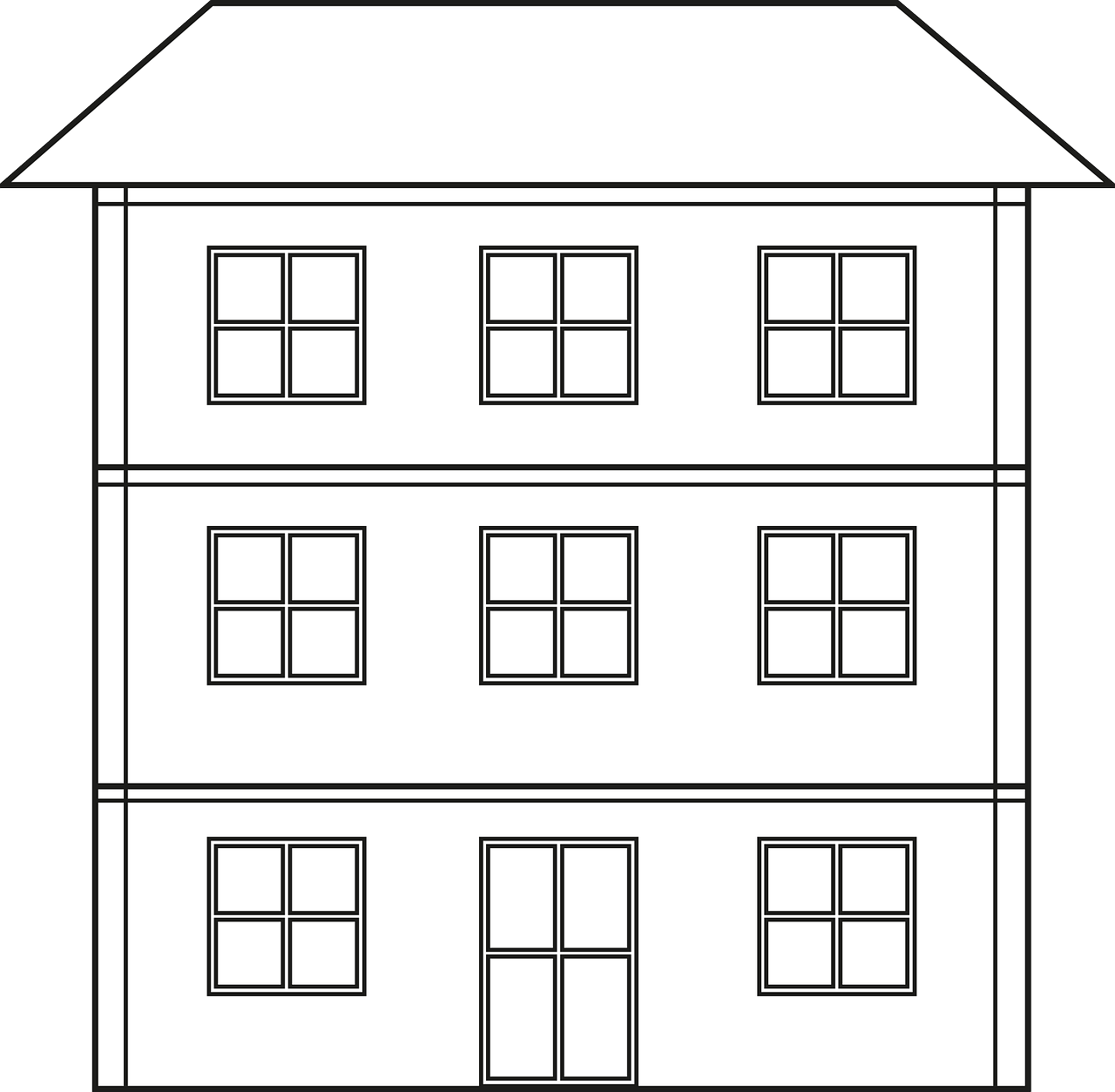 Namas, Architektūra, Langai, Fasadas, Nemokama Vektorinė Grafika, Nemokamos Nuotraukos,  Nemokama Licenzija