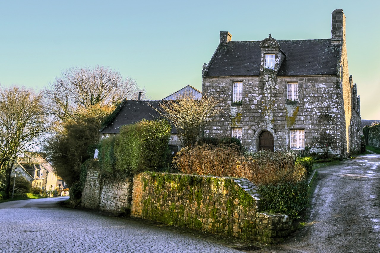 Namas,  Pierre,  Fasadas,  Gatvė,  Buvęs,  Kaimas,  Architektūra,  Lokronan,  Finistère,  Be Honoraro Mokesčio