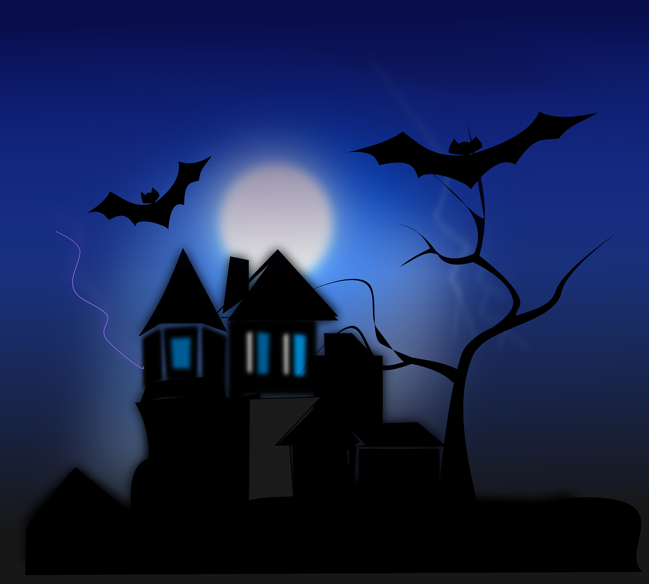 Namas, Halloween, Baisu, Baugus, Apsėstas, Šikšnosparniai, Vaiduoklis, Naktis, Šventė, Siaubas