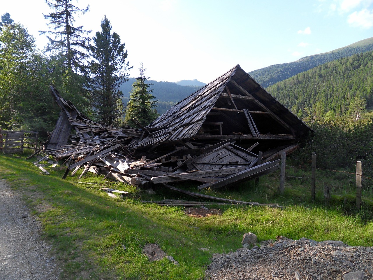 Namų Avarija, Sunaikintas, Shed, Medinis, Žalą, Austria, Nockberge, Nemokamos Nuotraukos,  Nemokama Licenzija