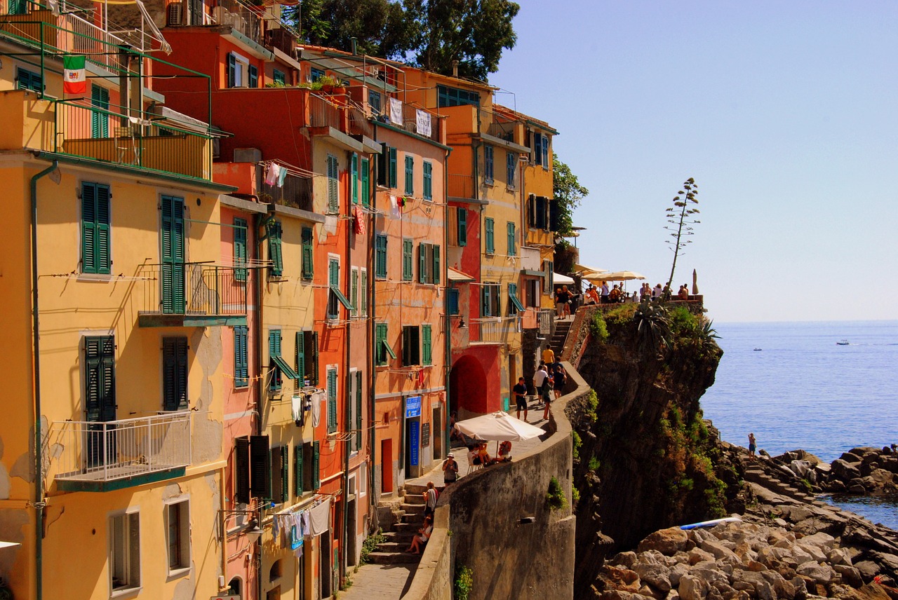 Namai, Cinque Terre, Vernazza, Ligurija, Vanduo, Jūra, Kraštovaizdis, Spalvos, Italy, Spalvinga
