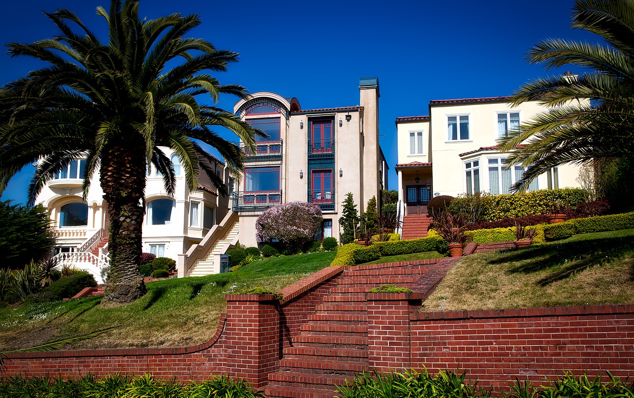 Namai, Namai, Kaimynystėje, Gyvenamasis, Architektūra, Gyvenamoji Vieta, Apželdinimas, San Franciskas, Kalifornija, Hdr