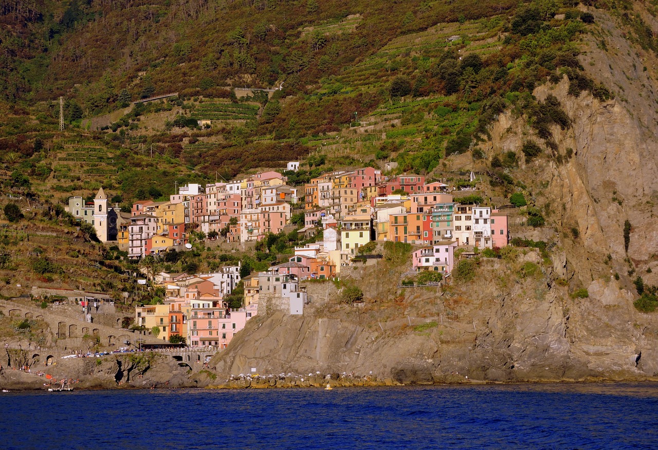 Namai, Spalvos, Spalvinga, Jūra, Rokas, Kalnas, Vanduo, Manarola, Ligurija, Italy