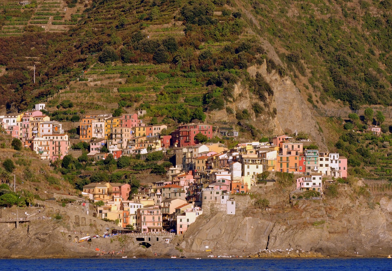 Namai, Spalvos, Spalvinga, Jūra, Rokas, Kalnas, Vanduo, Manarola, Ligurija, Italy