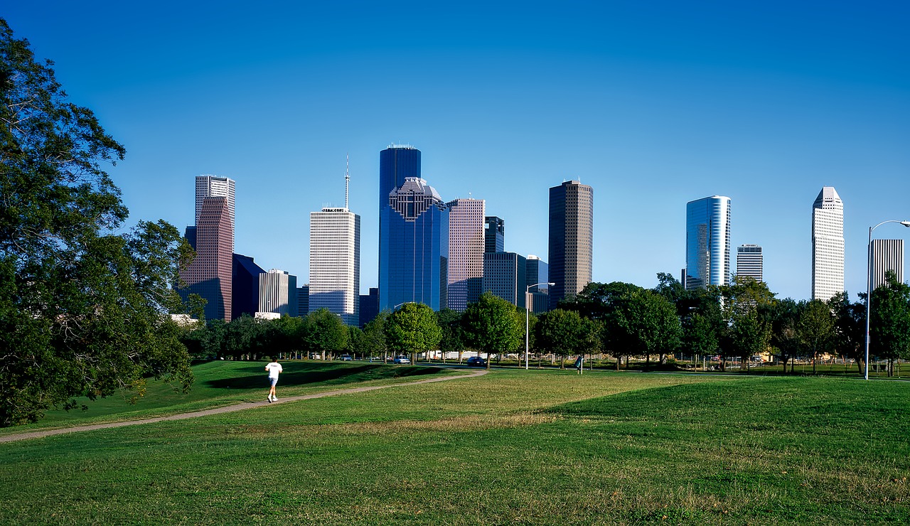 Houstonas, Texas, Miestas, Miesto, Miesto Panorama, Pastatai, Parkas, Jogger, Panorama, Architektūra