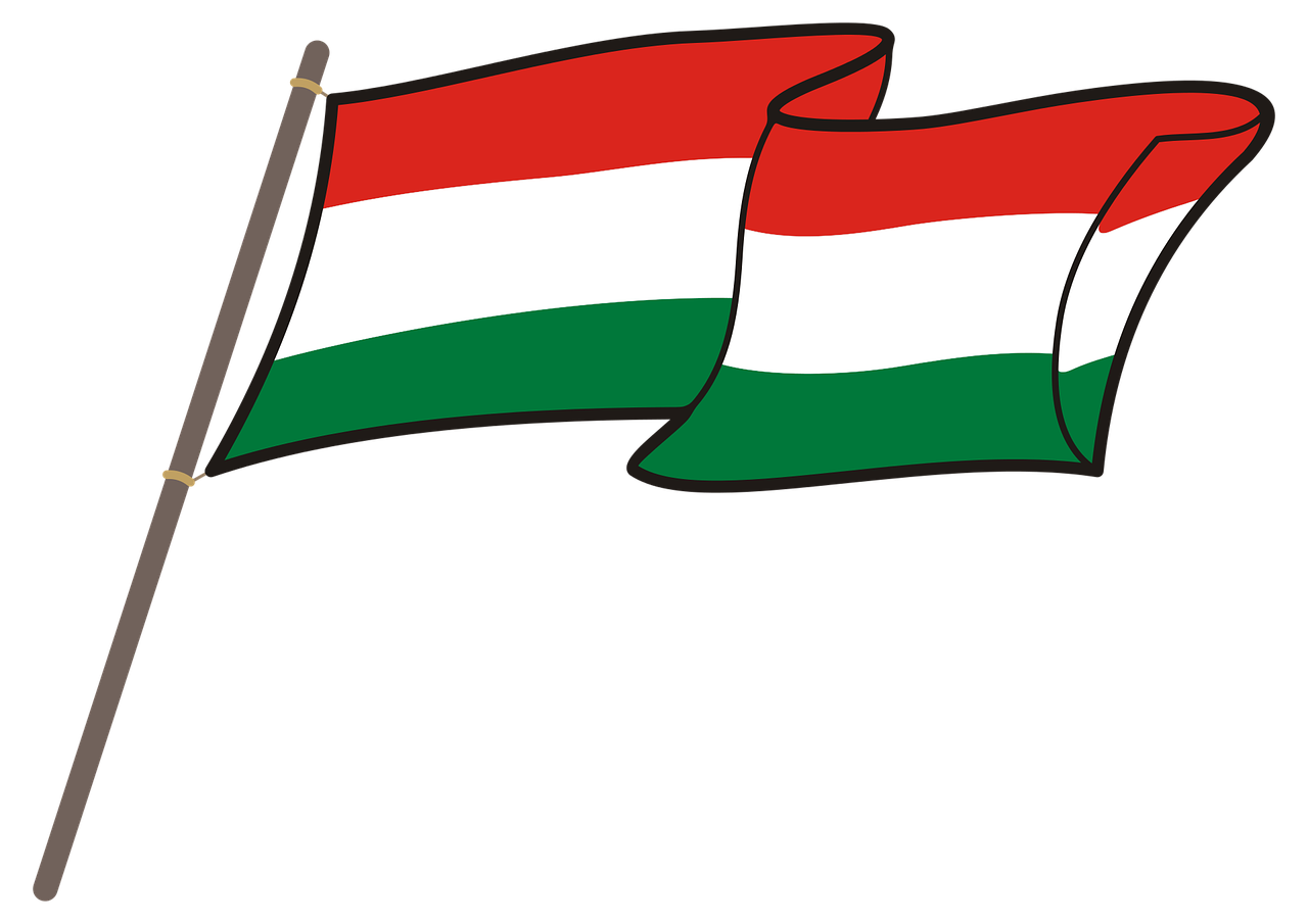 Vengrija, Vėliava, Grafika, Nacionalinės Spalvos, Stiebu, Simbolis, Nėra Fono, Audringas, Powiewająca, Vengrų Vėliava