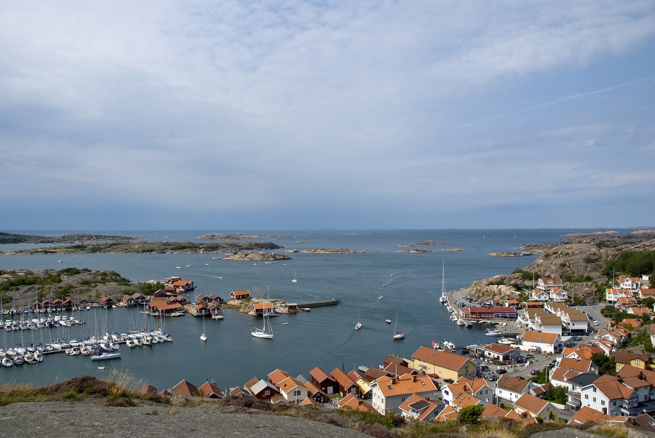 Hunnebostrand, Bohuslän, Jūra, Vasara, Vanduo, Himmel, Valtys, Vakarinėje Pakrantėje, Uostas, Sūrus Vanduo