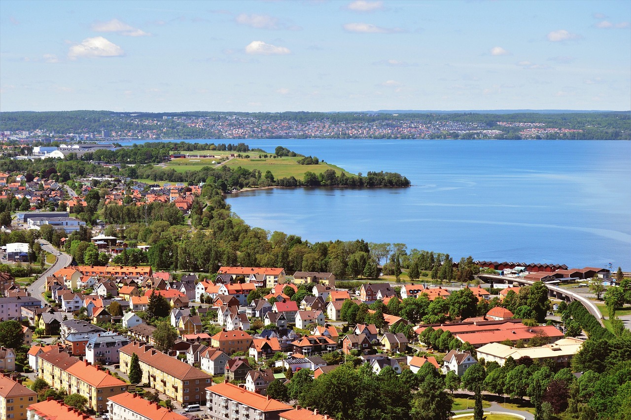 Huskvarna, Vättern, Ežeras, Peizažai, Vanduo, Švedija, Jönköping, Vaizdas, Gražiai, Himmel