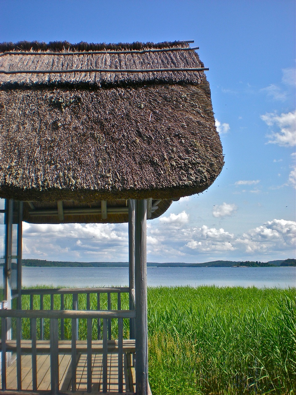 Namelis, Šiaudinis Stogas, Nendrė, Jūros Mėlynas Dangus, Vasara, Järna, Sörmland, Nemokamos Nuotraukos,  Nemokama Licenzija