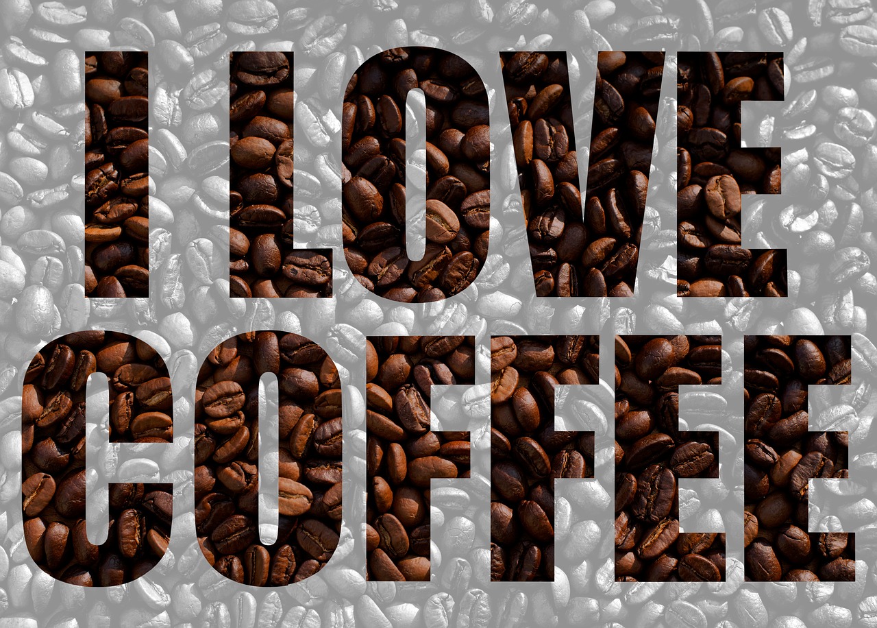 Aš Myliu Kavą, Kavos Pupelės, Kava, Meilė, Kofeinas, Ruda, Skrudinta, Gėrimas, Dizainas, Ženklas