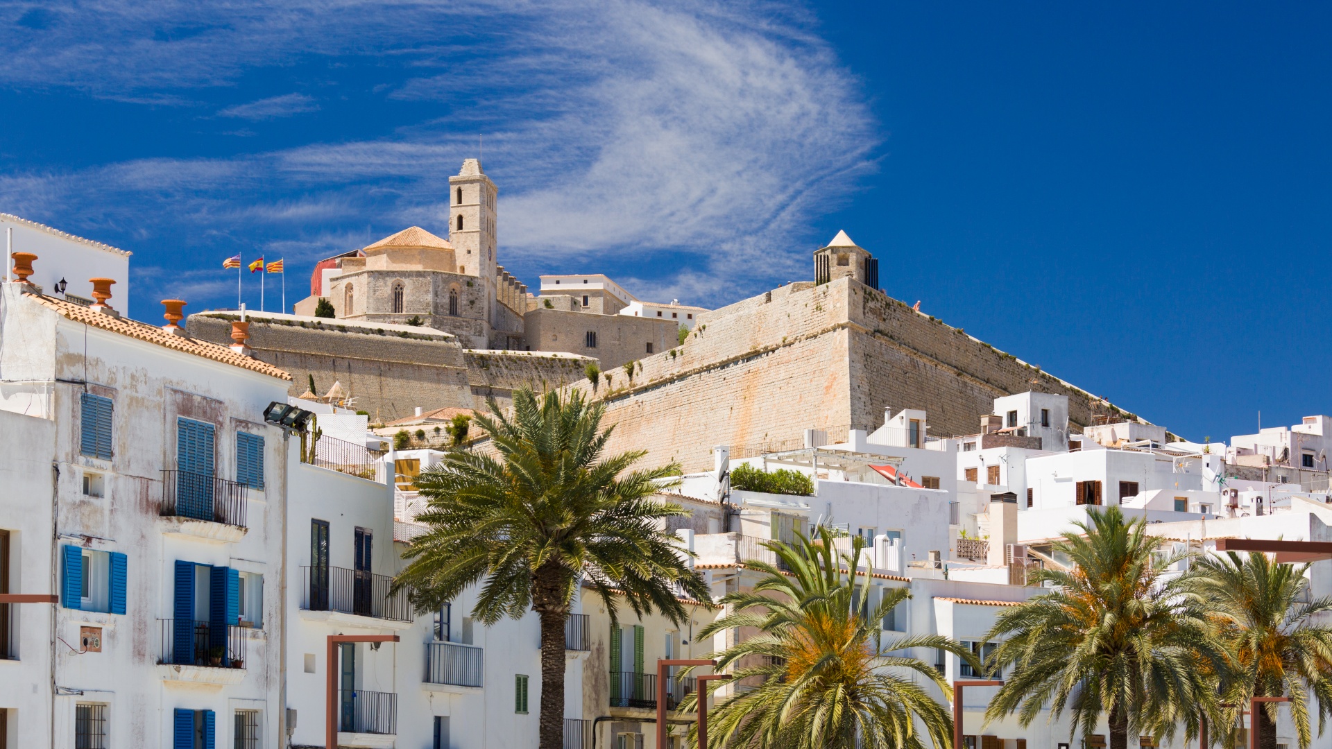 Architektūra,  Balearic,  Mėlynas,  Pastatai,  Miestas,  Eivissa,  Europa,  Fortas,  Ibiza,  Sala