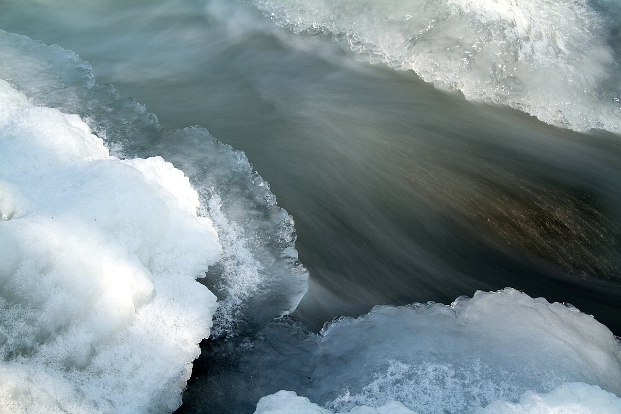 Ledas Ant Slenksčio, Užšalusi Upė, Žiema, Ledas, Vanduo, Sušaldyta, Plekšnė, Šaltas, Ledas, Nemokamos Nuotraukos