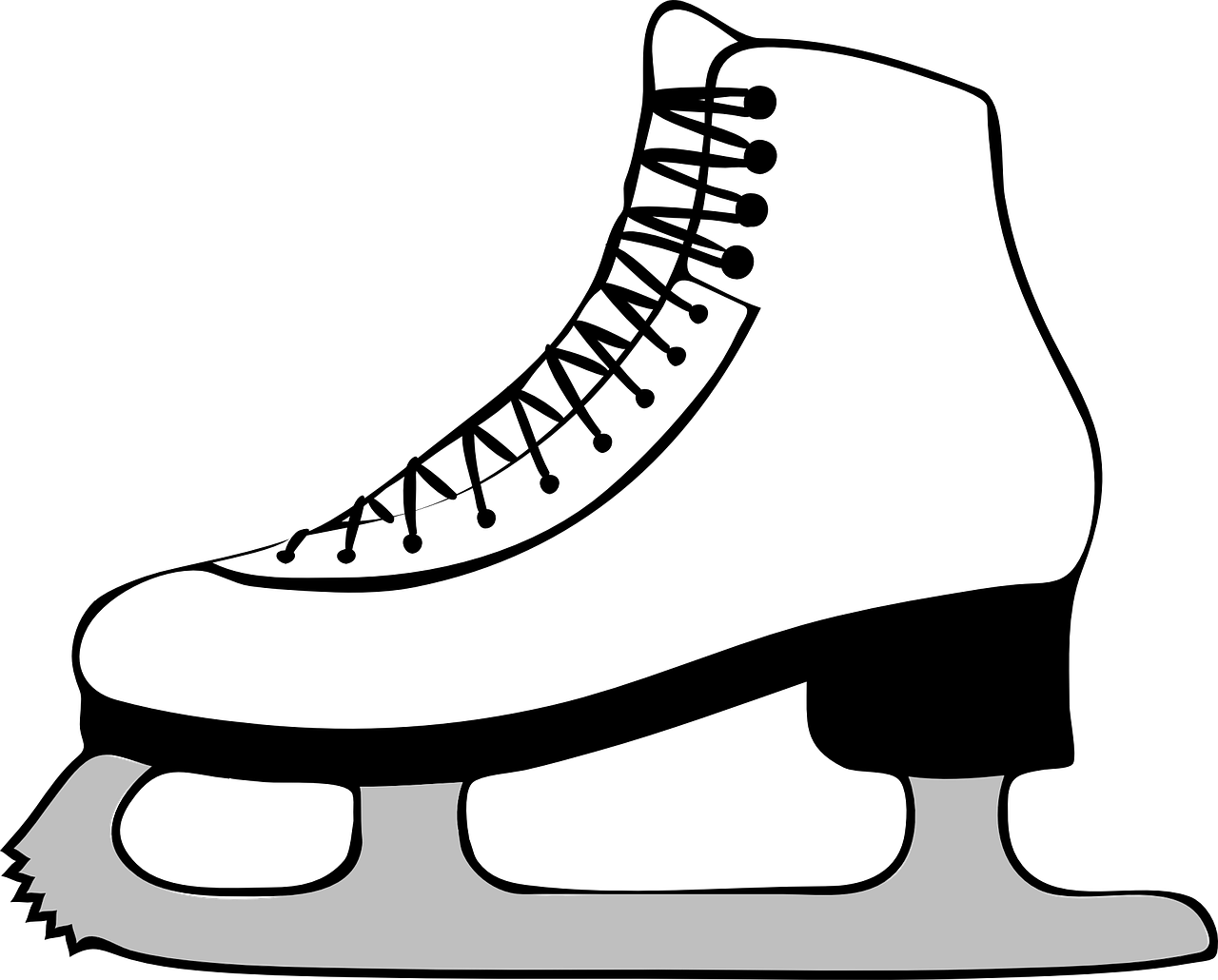 Pačiūžos, Ledo Čiuožykla, Skates, Dailusis Čiuožimas, Žiemos Sportas, Balta, Sportas, Linksma, Nemokama Vektorinė Grafika, Nemokamos Nuotraukos