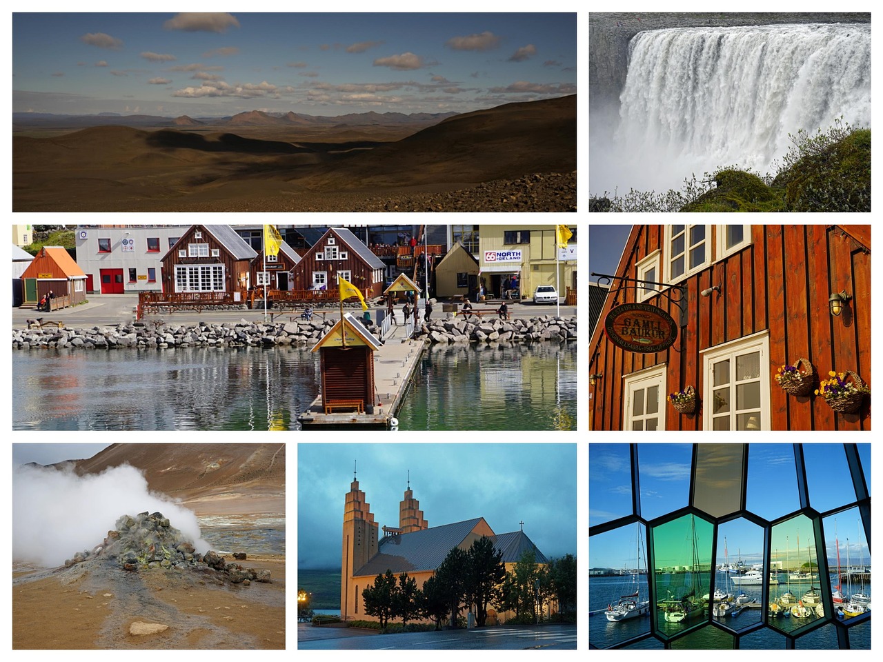 Iceland, Koliažas, Krioklys, Highlands, Reikjavikas, Spalvinga, Nemokamos Nuotraukos,  Nemokama Licenzija