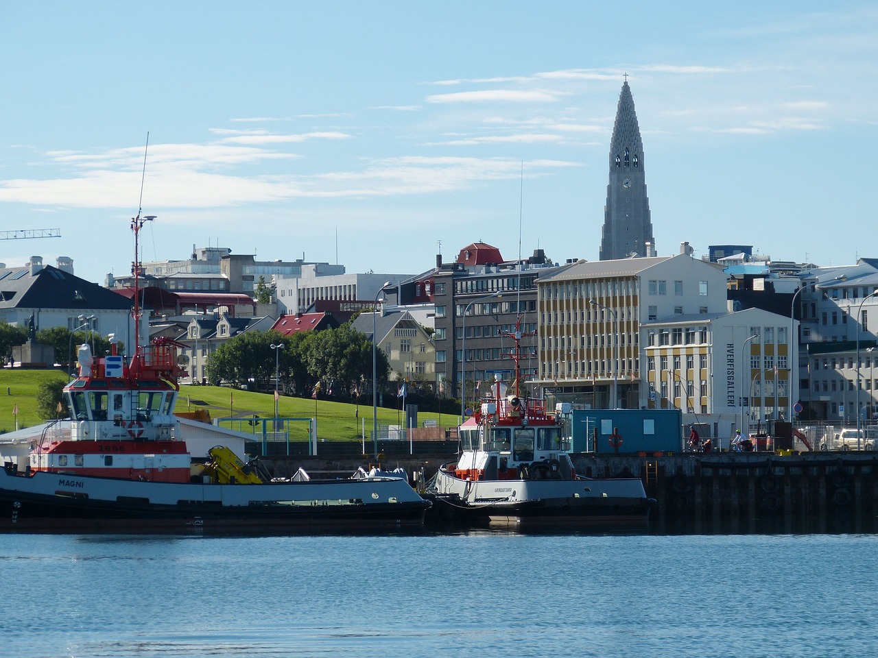 Iceland, Reikjavikas, Bažnyčia, Uostas, Hallgrímskirkja, Panorama, Jūra, Nemokamos Nuotraukos,  Nemokama Licenzija