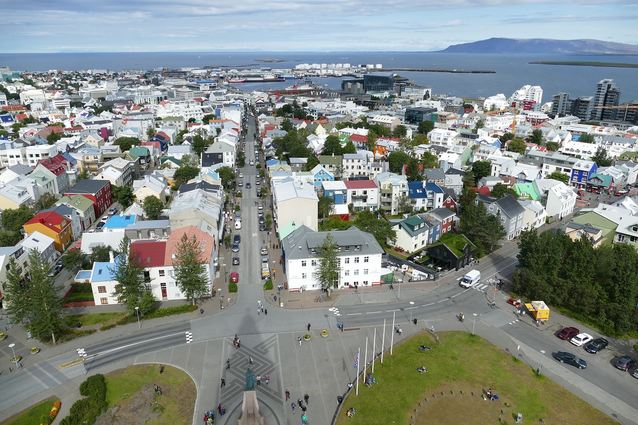Iceland, Reikjavikas, Uostas, Hallgrímskirkja, Perspektyva, Vaizdas, Panorama, Miestas, Kapitalas, Nemokamos Nuotraukos